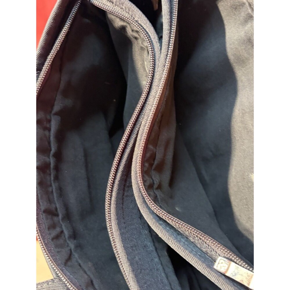 Black Canvas Shoulder Tote with Front Slip Pocket - Picture 2 of 4